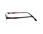 Specsmakers - Unisex Rectangle Half Frame - Black Matt Red - PEC88315 - (LENSES INCLUDED)*