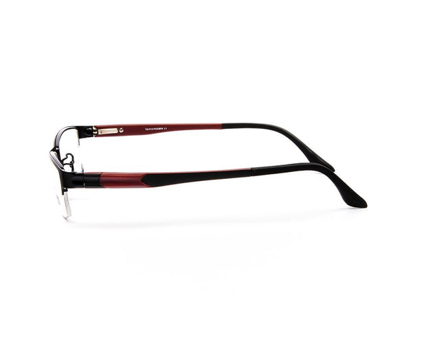 Specsmakers - Unisex Rectangle Half Frame - Black Matt Red - PEC88315 - (LENSES INCLUDED)*