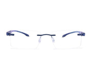 Rectangle Blue Shine WITH Blue Rimless Metal - (LENSES INCLUDED)*