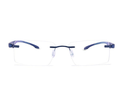Rectangle Blue Shine WITH Blue Rimless Metal - (LENSES INCLUDED)*