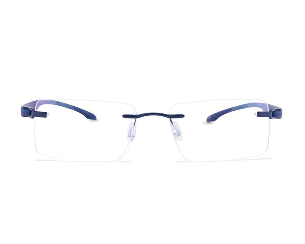 Rectangle Blue Shine WITH Blue Rimless Metal - (LENSES INCLUDED)*