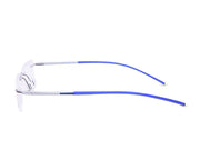 Rectangle Grey Metallic Shine WITH SILVER Rimless - (LENSES INCLUDED)*