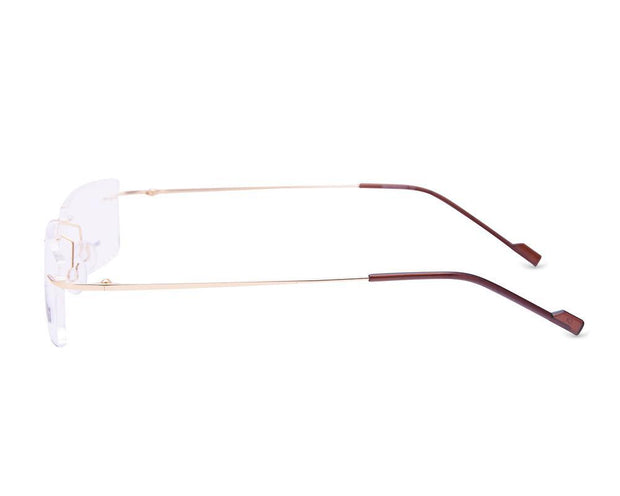 Rectangle Gold Shine WITH Gold Rimless Metal - (LENSES INCLUDED)*