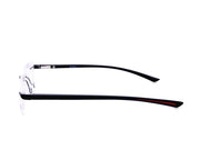 Rectangle Black Matt WITH BLACK Rimless Metal - (LENSES INCLUDED)*