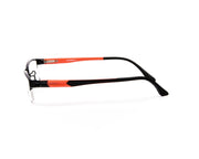 Specsmakers - Unisex Rectangle Half Frame - Black Matt ORANGE - PEC88315 - (LENSES INCLUDED)*