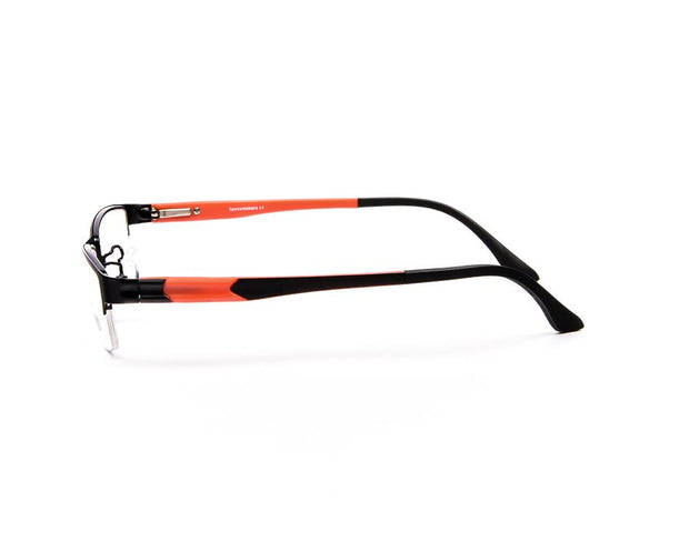 Specsmakers - Unisex Rectangle Half Frame - Black Matt ORANGE - PEC88315 - (LENSES INCLUDED)*