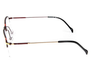 Specsmakers - Unisex Square Half Frame - Gold Shine Red- AMO2418 - (LENSES INCLUDED)*