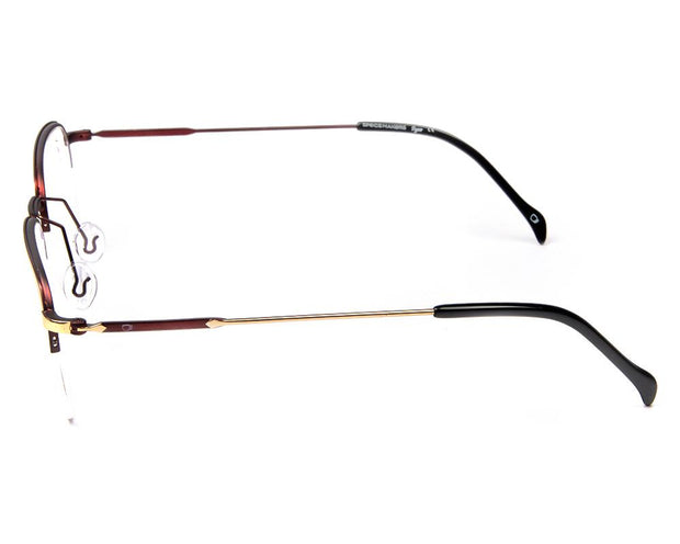 Specsmakers - Unisex Square Half Frame - Gold Shine Red- AMO2418 - (LENSES INCLUDED)*