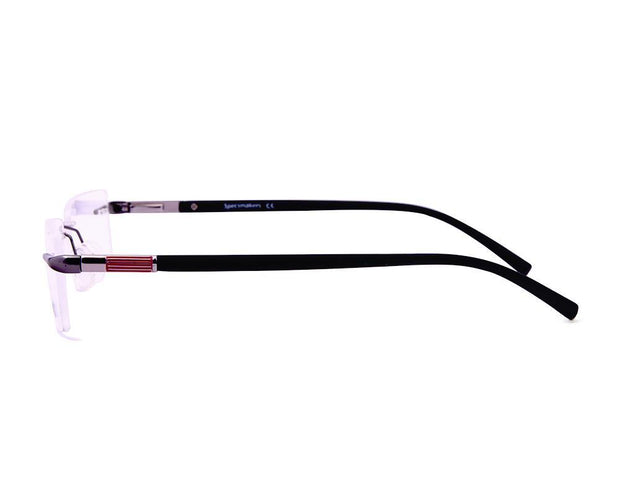 Rectangle Grey Metallic WITH BLACK Rimless AMG1721 - Specsmakers