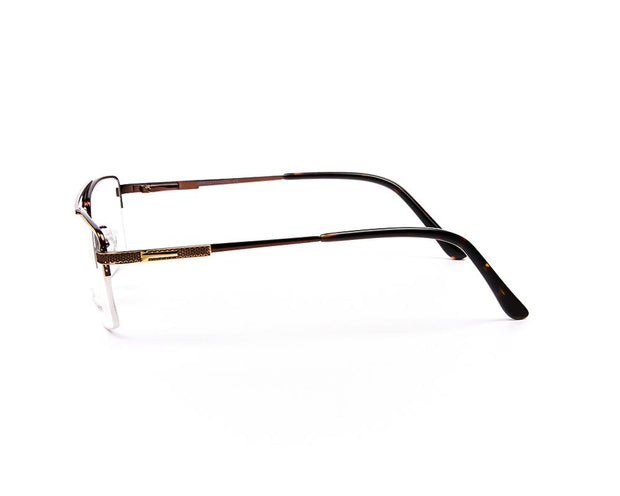Specsmakers - Unisex DB Rectangle Half Frame - Gold Shine Brown - ANF30413 - (LENSES INCLUDED)*