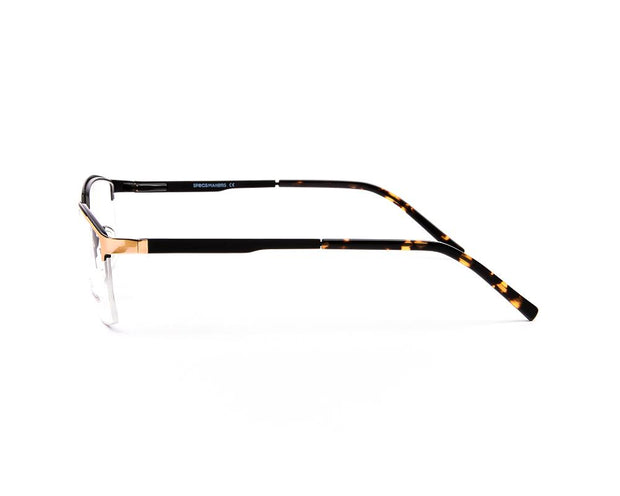 Specsmakers - Unisex DB Rectangle Half Frame - Gold Shine BLACK - ANF30348 - (LENSES INCLUDED)*