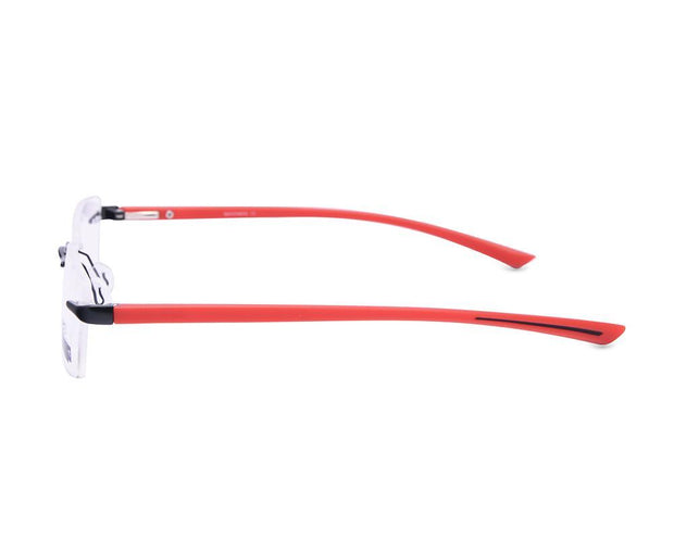 Rectangle Black Matt WITH Red Rimless Metal - (LENSES INCLUDED)*