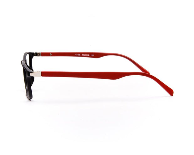 Specsmakers - Unisex Rectangle Full Frame - Black Matt Red - COC105 - (LENSES INCLUDED)*