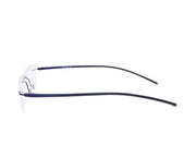 Rectangle Black Matt WITH Blue Rimless Metal - (LENSES INCLUDED)*