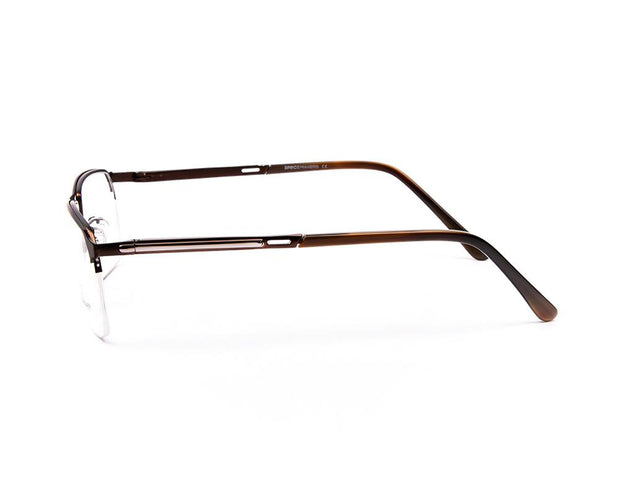 METAL  - HALF FRAME - BROWN MATT - RECTANGLE - ANF30580 - (Lenses Included)*