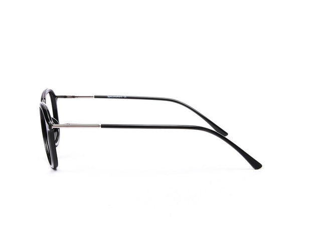 Oval Black Shine WITH SILVER Shell Frame SS10515 - (LENSES INCLUDED)*