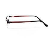 Specsmakers - Unisex Rectangle Half Frame - Black Matt Red - PEC88324 - (LENSES INCLUDED)*