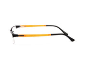 Specsmakers - Unisex Rectangle Half Frame - Black Matt ORANGE - PEC88307 - (LENSES INCLUDED)*