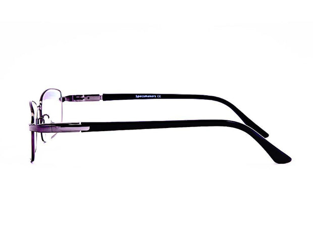 Rectangle Grey Metallic WITH BLACK Half Frame PEB809 - Specsmakers