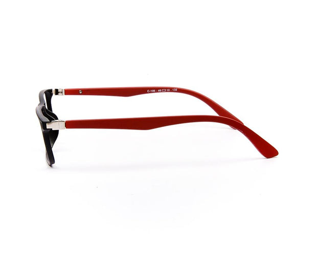 Specsmakers - Unisex Rectangle Full Frame - Black Matt Red - COC106 - (LENSES INCLUDED)*