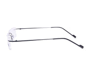 Rectangle Black Shine WITH BLACK Rimless Metal - (LENSES INCLUDED)*