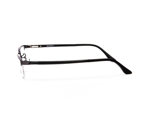 Specsmakers - Unisex Rectangle Half Frame - Grey Metallic Shine BLACK - PEC88311 - (LENSES INCLUDED)*