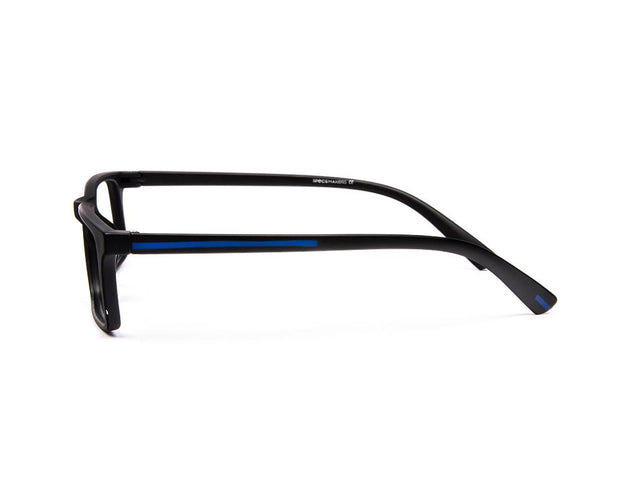 SHELL  - FULL FRAME - UNISEX - BLACK MATT - BLUE - RECTANGLE - (Lenses Included)*