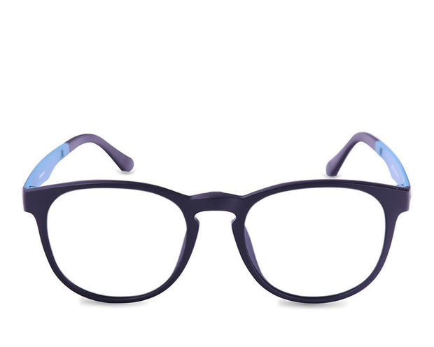 Round Black Matt WITH Blue Clipon AMH8203 - Specsmakers