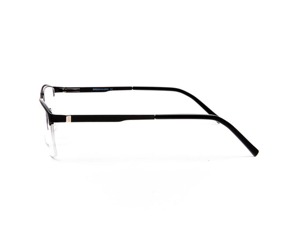 Specsmakers - Unisex DB Rectangle Half Frame - Black Matt SILVER - ANF30348 - (LENSES INCLUDED)*