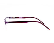 Rectangle Grey Metallic Shine WITH DARK Red Half Frame AMHEA10004N - Specsmakers