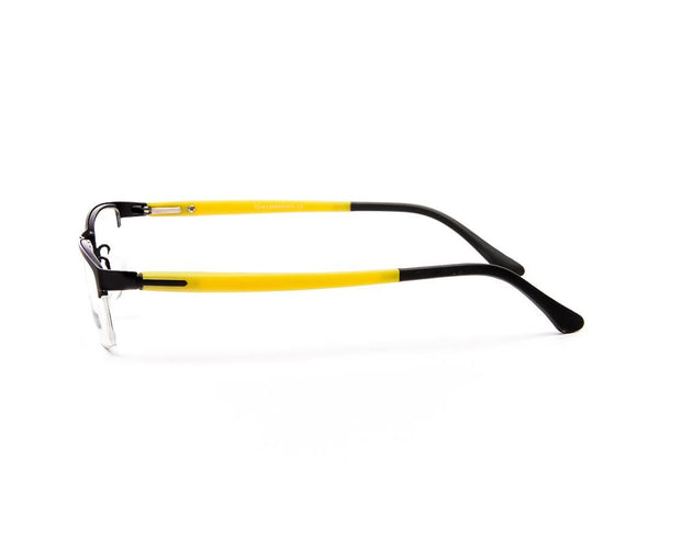Specsmakers - Unisex Rectangle Half Frame - Black Matt YELLOW - PEC88308 - (LENSES INCLUDED)*