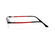 Specsmakers - Unisex Rectangle Half Frame - Black Matt Red - PEC88311 - (LENSES INCLUDED)*