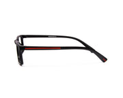 SHELL  - FULL FRAME - UNISEX - BLACK MATT - RED - RECTANGLE - (Lenses Included)*