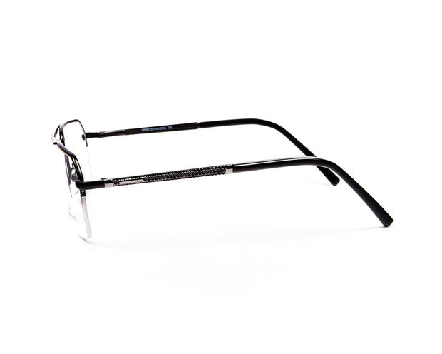 Specsmakers - Unisex DB Rectangle Half Frame - Grey Metallic Shine BLACK - ANF30578 - (LENSES INCLUDED)*