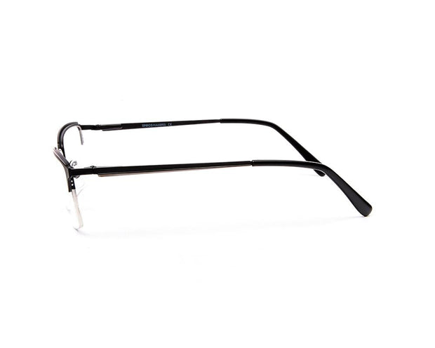 SPECSMAKERS - UNISEX RECTANGLE HALF FRAME - BLACK MATT GREY METALLIC - ANF30702