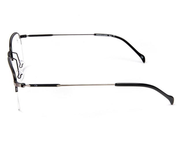 Specsmakers - Unisex Square Half Frame - Grey Metallic Shine Black- AMO2418 - (LENSES INCLUDED)*