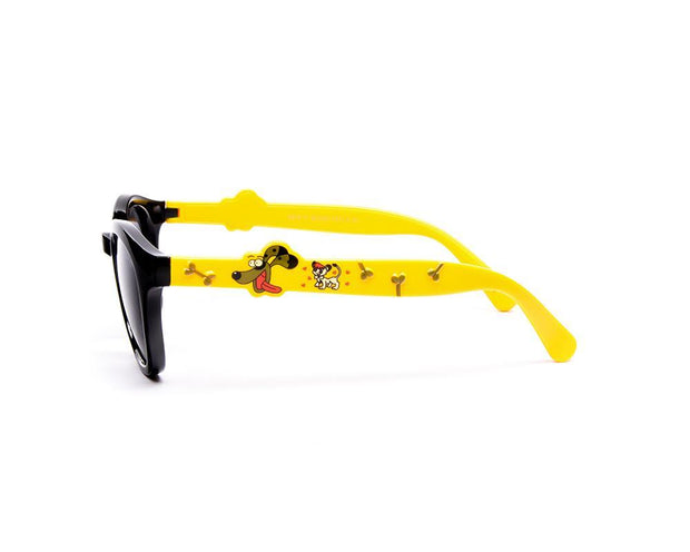 Round Black Shine WITH YELLOW SUNGLASS KIDS AMK819