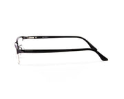 Specsmakers - Unisex Rectangle Half Frame - Grey Metallic Shine BLACK - PEC88308 - (LENSES INCLUDED)*