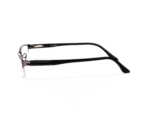 Specsmakers - Unisex Rectangle Half Frame - Grey Metallic Shine BLACK - PEC88315 - (LENSES INCLUDED)*