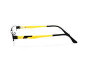 Specsmakers - Unisex Rectangle Half Frame - Black Matt YELLOW - PEC88321 - (LENSES INCLUDED)*