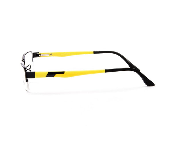 Specsmakers - Unisex Rectangle Half Frame - Black Matt YELLOW - PEC88321 - (LENSES INCLUDED)*