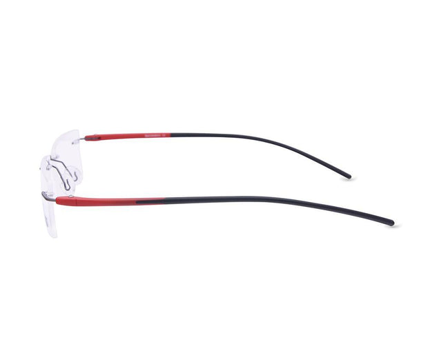 Rectangle Grey Metallic Shine WITH Red Rimless - (LENSES INCLUDED)*