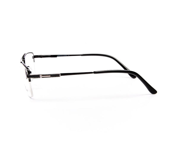 Specsmakers - Unisex DB Rectangle Half Frame - Grey Metallic Shine BLACK - ANF30413 - (LENSES INCLUDED)*
