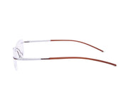 Rectangle Brown Shine WITH SILVER Rimless Metal - (LENSES INCLUDED)*