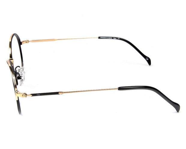 Specsmakers - Unisex Oval Full Frame - Black  Matt  Gold - AMO2419 - (LENSES INCLUDED)*