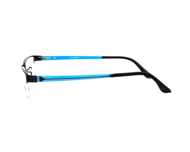 Specsmakers - Unisex Rectangle Half Frame - Black Matt Blue - PEC88324 - (LENSES INCLUDED)*