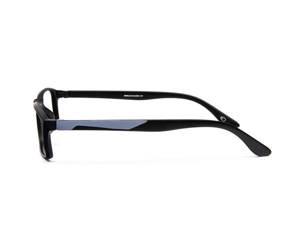 SHELL  - FULL FRAME - UNISEX - BLACK MATT - GREY - RECTANGLE - (Lenses Included)*