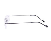 Rectangle Grey Metallic Shine WITH Grey Metallic Rimless Frame - (LENSES INCLUDED)*