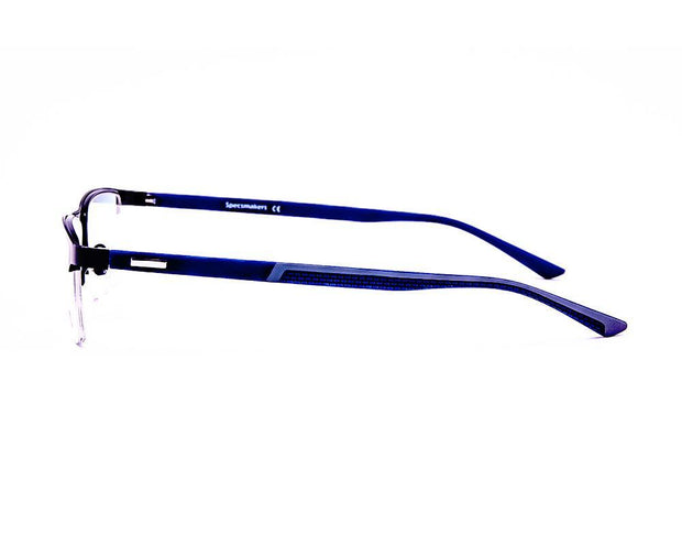 Rectangle BLACK WITH Blue Half Frame AME1707 - Specsmakers