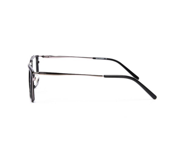 Rectangle Black Shine WITH SILVER Shell Frame SS6464 - (LENSES INCLUDED)*